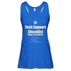 Tech Support Checklist Fun Gift Ladies Essential Flowy Tank