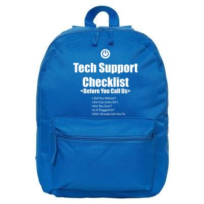 Tech Support Checklist Fun Gift 16 in Basic Backpack