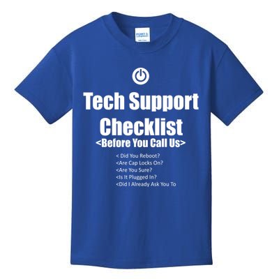 Tech Support Checklist Fun Gift Kids T-Shirt