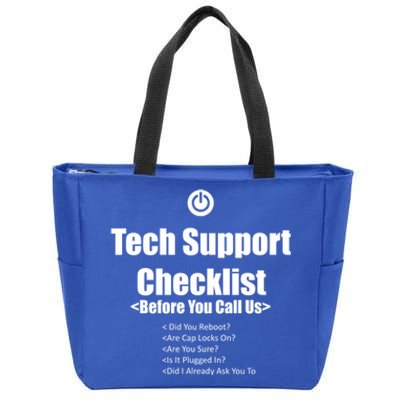 Tech Support Checklist Fun Gift Zip Tote Bag