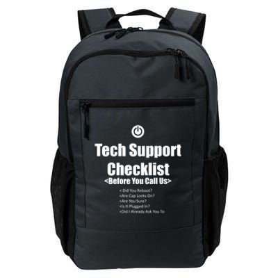 Tech Support Checklist Fun Gift Daily Commute Backpack