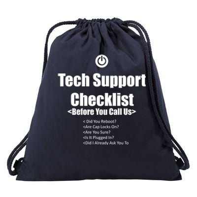 Tech Support Checklist Fun Gift Drawstring Bag