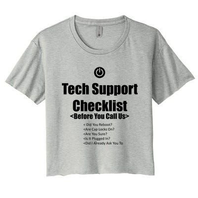 Tech Support Checklist Fun Gift Women's Crop Top Tee