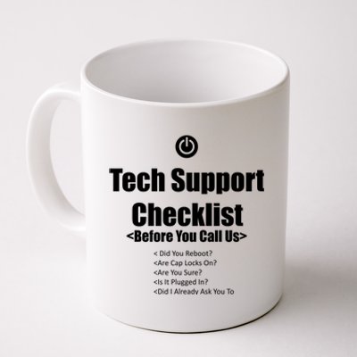 Tech Support Checklist Fun Gift Coffee Mug