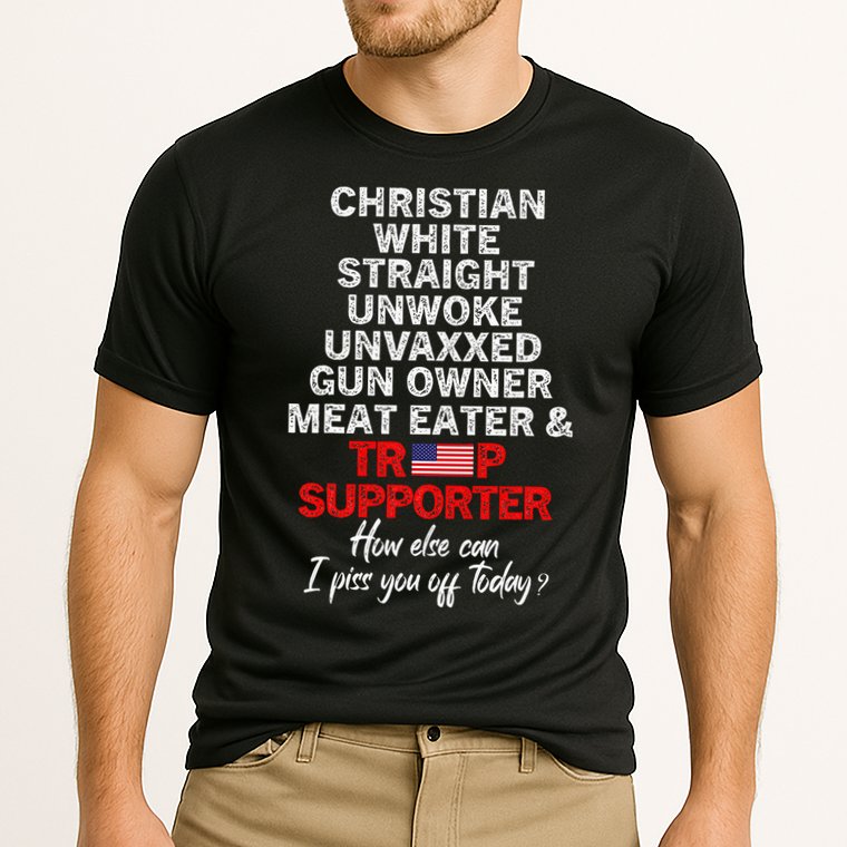 Trump Supporter Christian White Straight Unwoke Unvaxxed Performance Shirt