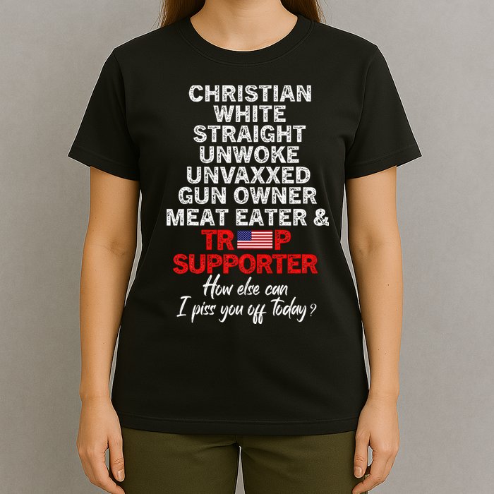 Trump Supporter Christian White Straight Unwoke Unvaxxed T-Shirt