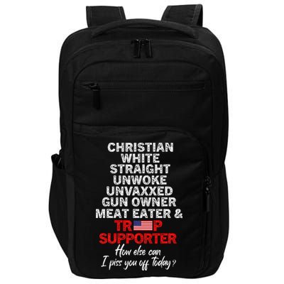 Trump Supporter Christian White Straight Unwoke Unvaxxed Impact Tech Backpack