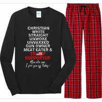 Trump Supporter Christian White Straight Unwoke Unvaxxed Long Sleeve Pajama Set