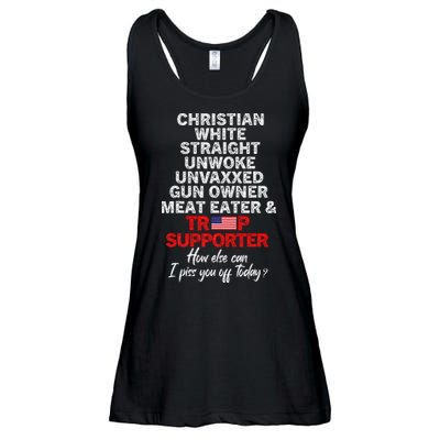 Trump Supporter Christian White Straight Unwoke Unvaxxed Ladies Essential Flowy Tank
