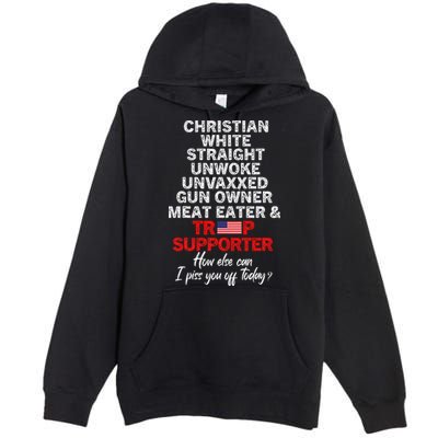 Trump Supporter Christian White Straight Unwoke Unvaxxed Premium Pullover Hoodie