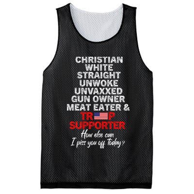 Trump Supporter Christian White Straight Unwoke Unvaxxed Mesh Reversible Basketball Jersey Tank