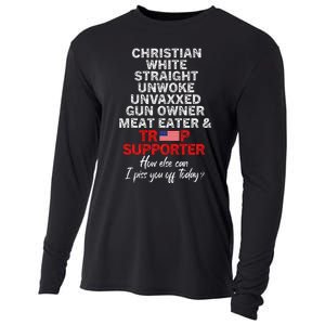 Trump Supporter Christian White Straight Unwoke Unvaxxed Cooling Performance Long Sleeve Crew