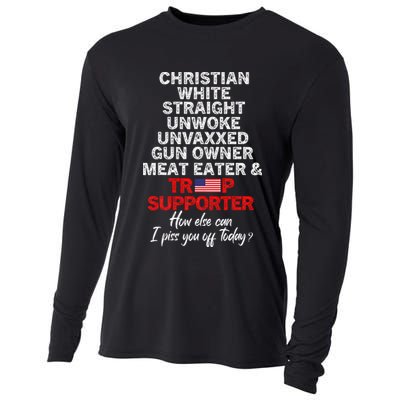 Trump Supporter Christian White Straight Unwoke Unvaxxed Cooling Performance Long Sleeve Crew