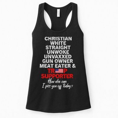 Trump Supporter Christian White Straight Unwoke Unvaxxed Womens Tank Top