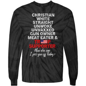 Trump Supporter Christian White Straight Unwoke Unvaxxed Tie-Dye Long Sleeve Shirt