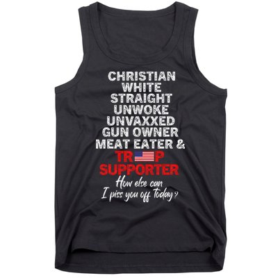 Trump Supporter Christian White Straight Unwoke Unvaxxed Tank Top