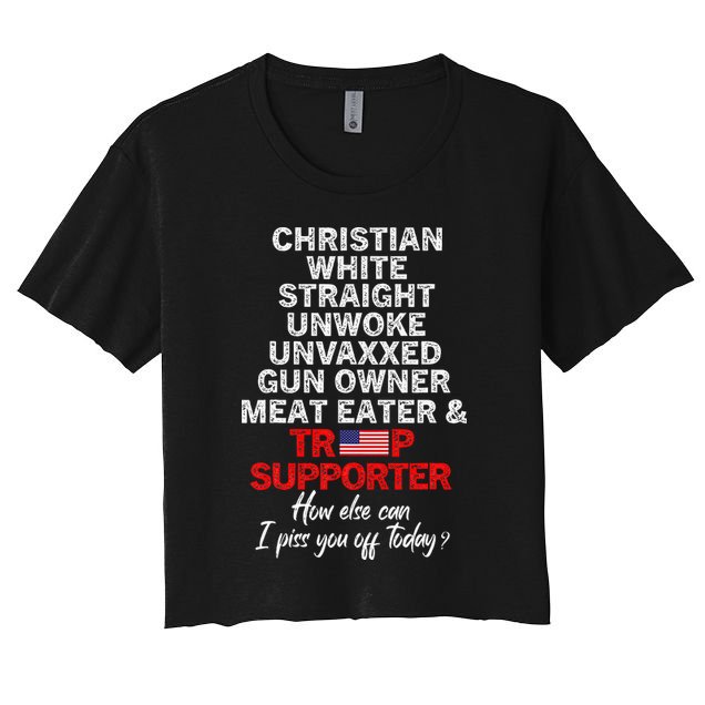 Trump Supporter Christian White Straight Unwoke Unvaxxed Crop Top