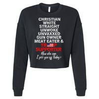 Trump Supporter Christian White Straight Unwoke Unvaxxed Cropped Pullover Crew