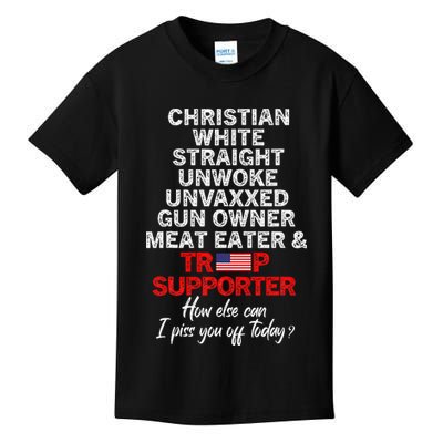 Trump Supporter Christian White Straight Unwoke Unvaxxed Kids T-Shirt