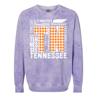 Tennessee State College Sports Fan Word Text Art Colorblast Crewneck Sweatshirt