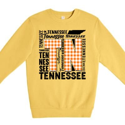 Tennessee State College Sports Fan Word Text Art Premium Crewneck Sweatshirt