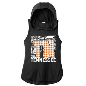 Tennessee State College Sports Fan Word Text Art Ladies PosiCharge Tri-Blend Wicking Draft Hoodie Tank