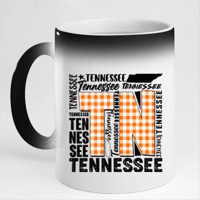 Tennessee State College Sports Fan Word Text Art 11oz Black Color Changing Mug