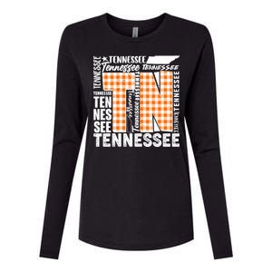 Tennessee State College Sports Fan Word Text Art Womens Cotton Relaxed Long Sleeve T-Shirt