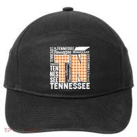 Tennessee State College Sports Fan Word Text Art 7-Panel Snapback Hat