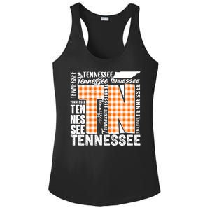 Tennessee State College Sports Fan Word Text Art Ladies PosiCharge Competitor Racerback Tank