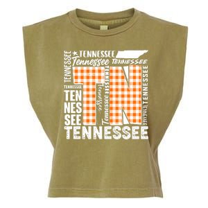 Tennessee State College Sports Fan Word Text Art Garment-Dyed Women's Muscle Tee