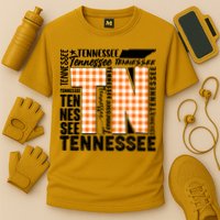 Tennessee State College Sports Fan Word Text Art Performance Shirt