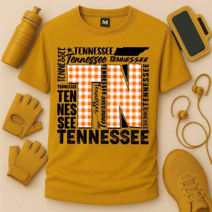 Tennessee State College Sports Fan Word Text Art Performance Shirt