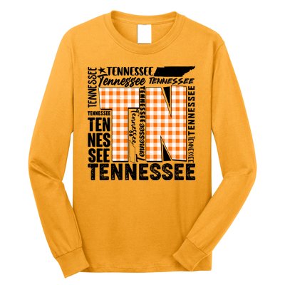 Tennessee State College Sports Fan Word Text Art Long Sleeve Shirt