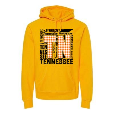 Tennessee State College Sports Fan Word Text Art Premium Hoodie