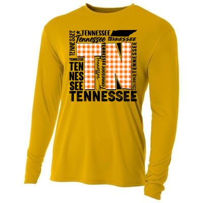 Tennessee State College Sports Fan Word Text Art Cooling Performance Long Sleeve Crew