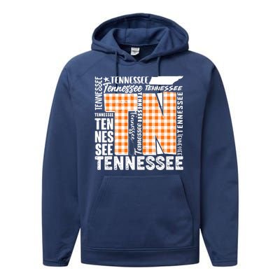 Tennessee State College Sports Fan Word Text Art Performance Fleece Hoodie