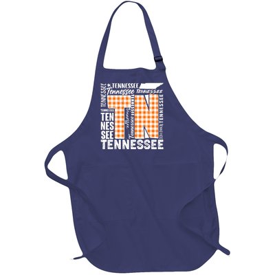 Tennessee State College Sports Fan Word Text Art Full-Length Apron With Pockets