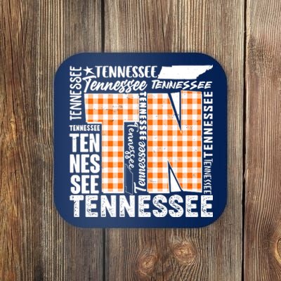 Tennessee State College Sports Fan Word Text Art Coaster