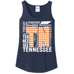 Tennessee State College Sports Fan Word Text Art Ladies Essential Tank