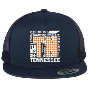 Tennessee State College Sports Fan Word Text Art Flat Bill Trucker Hat