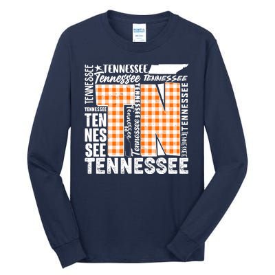 Tennessee State College Sports Fan Word Text Art Tall Long Sleeve T-Shirt