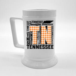 Tennessee State College Sports Fan Word Text Art Beer Stein