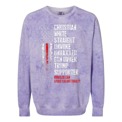 Trump Supporter Christian White Straight Unwoke Unvaxxed Colorblast Crewneck Sweatshirt