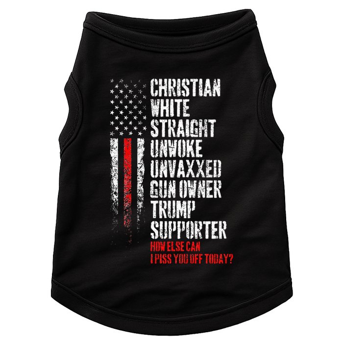 Trump Supporter Christian White Straight Unwoke Unvaxxed Doggie Tank