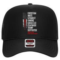 Trump Supporter Christian White Straight Unwoke Unvaxxed High Crown Mesh Back Trucker Hat