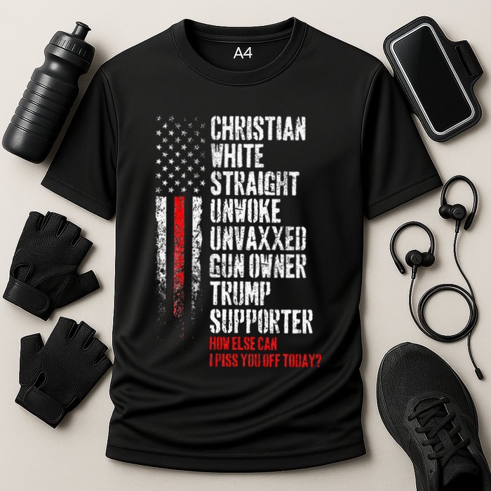 Trump Supporter Christian White Straight Unwoke Unvaxxed Performance Shirt