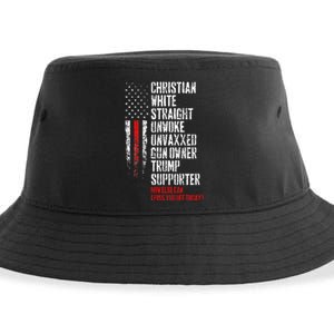 Trump Supporter Christian White Straight Unwoke Unvaxxed Sustainable Bucket Hat