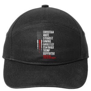 Trump Supporter Christian White Straight Unwoke Unvaxxed 7-Panel Snapback Hat