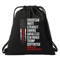 Trump Supporter Christian White Straight Unwoke Unvaxxed Drawstring Bag